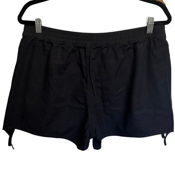 Madewell Elastic Waist Side Tie Shorts Pull On High Waisted In Black Size Large - Picture 5 of 11